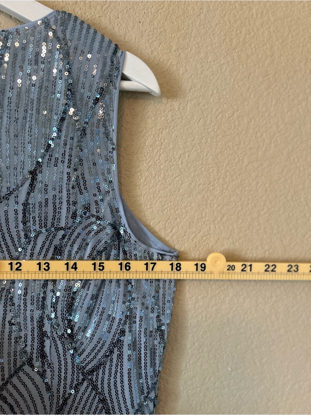 NWT Grace Karin Blue Sequin Sheath Dress in Light Blue Midi Party Size L Chic - Picture 9 of 9